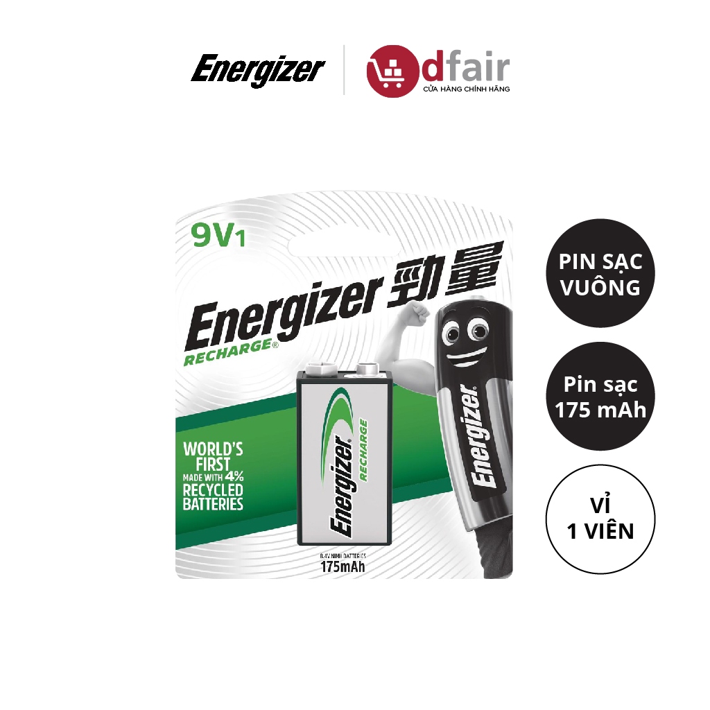 Vỉ 1 Viên Pin Sạc Vuông 9V Energizer NH22 BP1 - 100193526