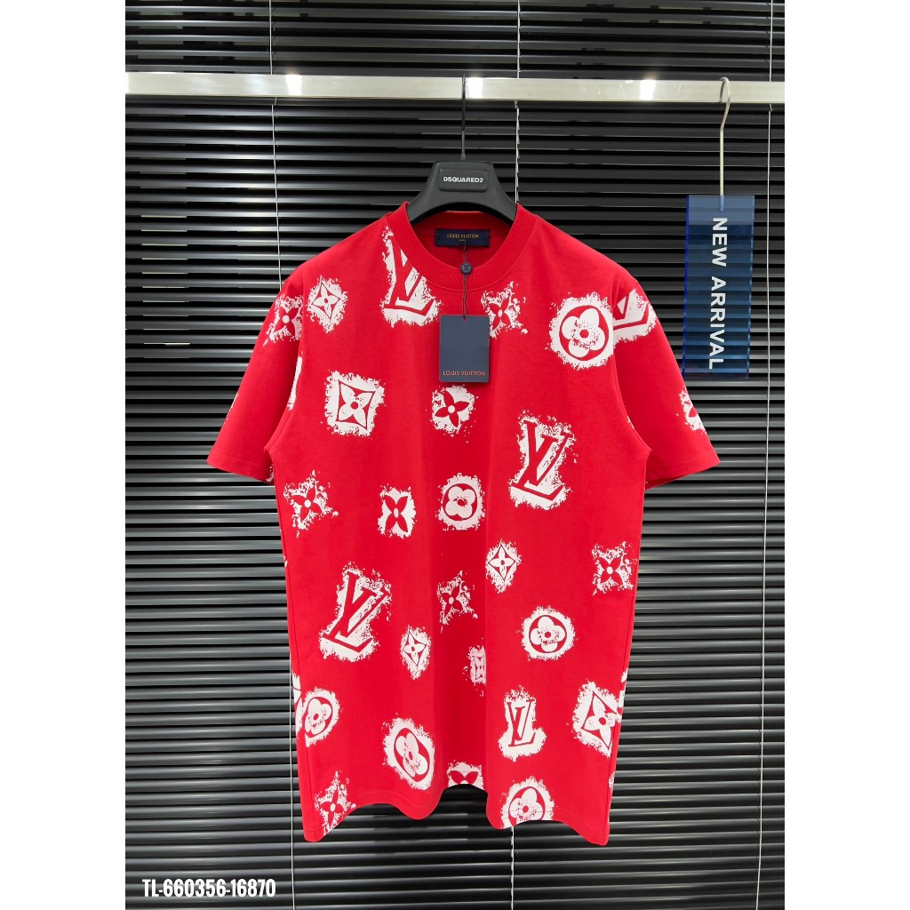 🔥Hot🔥Áo thun LV logo vẩy sơn thiết kế hot trend Nam nữ Season 2024
