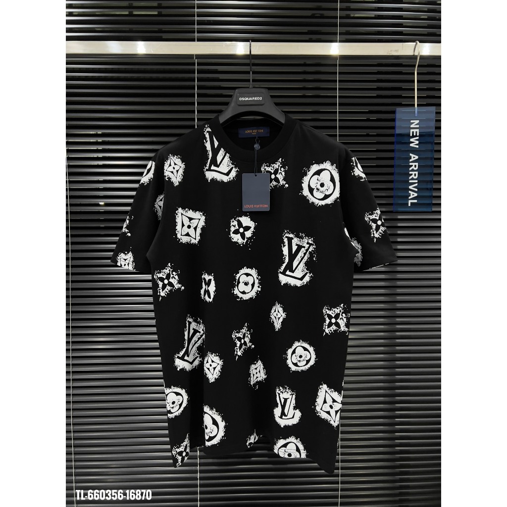 🔥Hot🔥Áo thun LV logo vẩy sơn thiết kế hot trend Nam nữ Season 2024