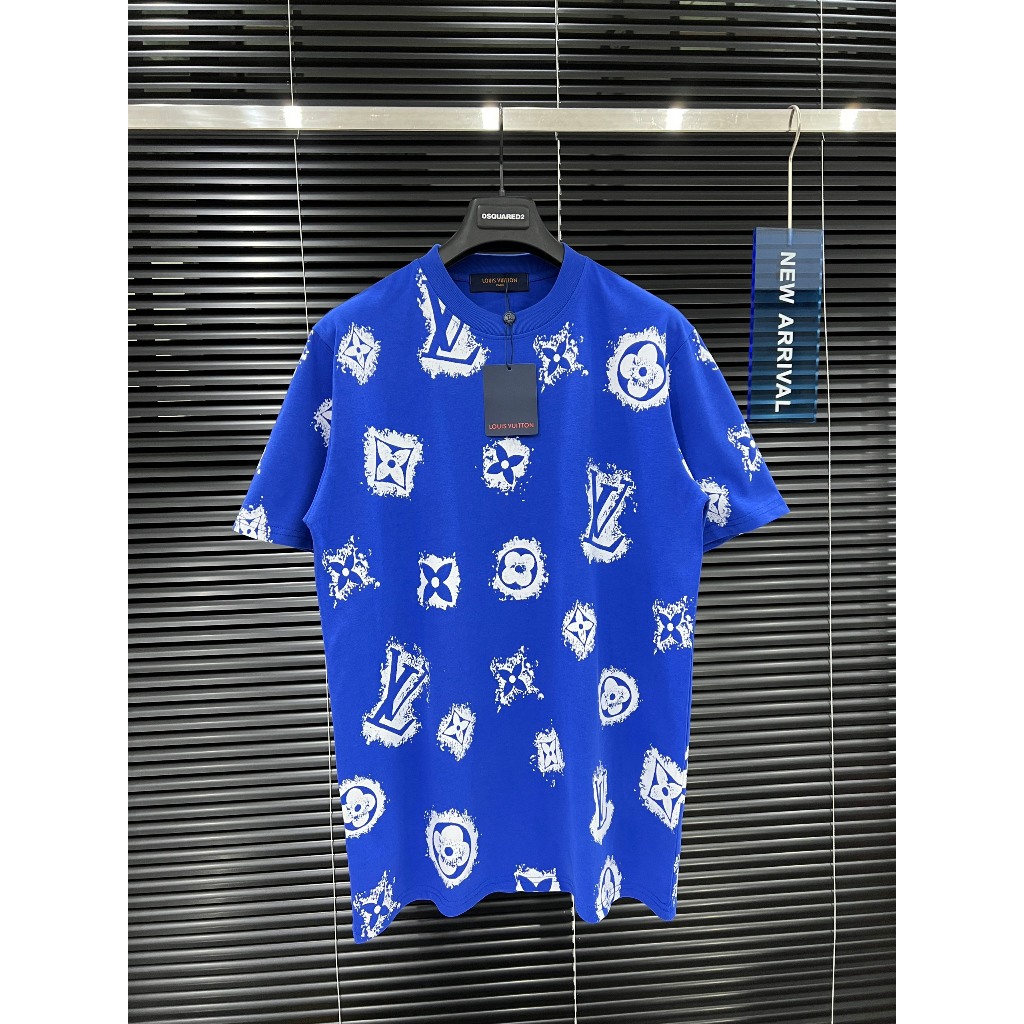 🔥Hot🔥Áo thun LV logo vẩy sơn thiết kế hot trend Nam nữ Season 2024