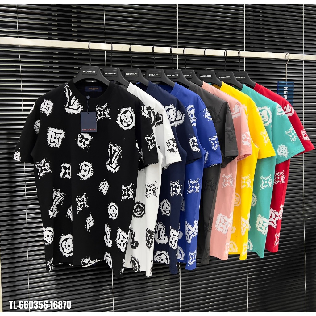 🔥Hot🔥Áo thun LV logo vẩy sơn thiết kế hot trend Nam nữ Season 2024
