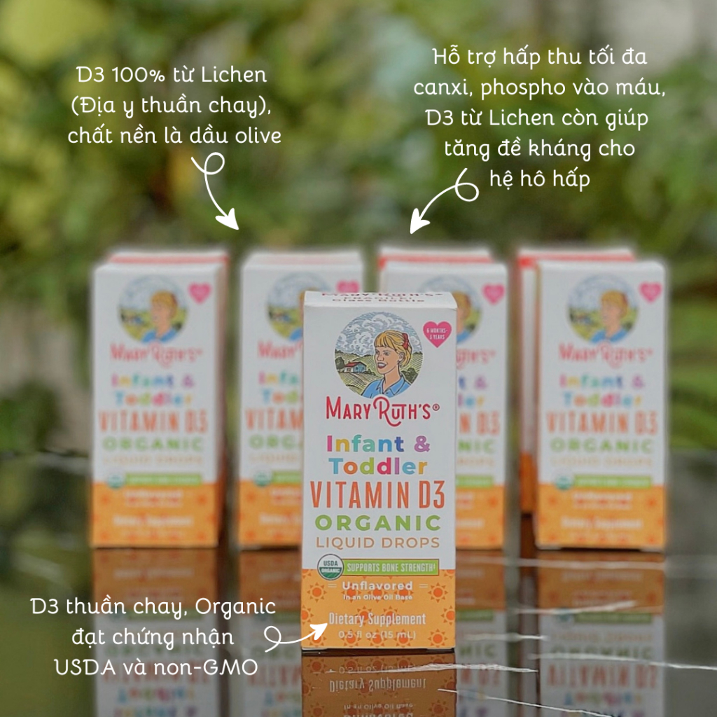 D3 Organic Mary Ruth's cho bé từ 6 tháng