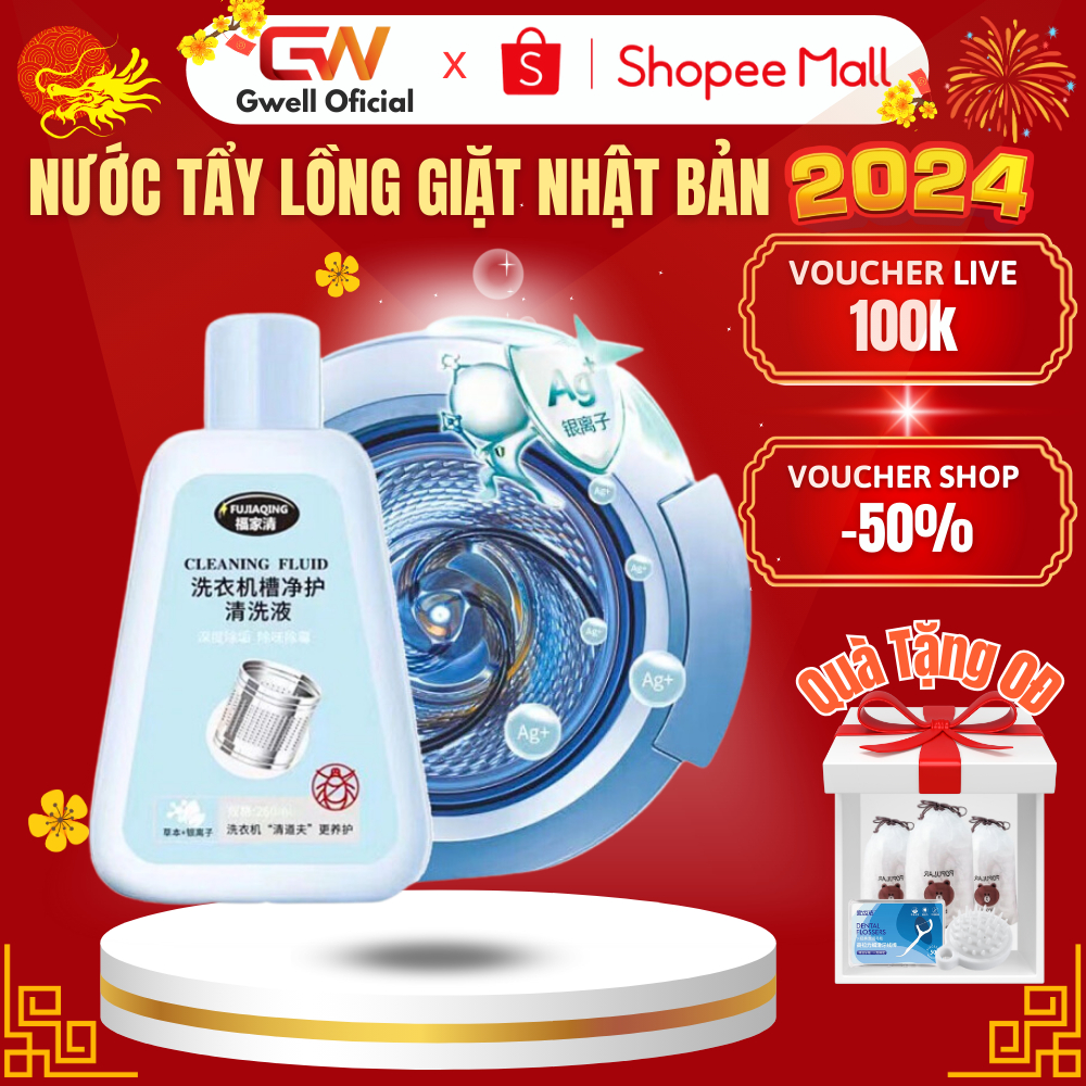 Nước Tẩy Lồng Máy Giặt Cleaning Fluid, Nước Vệ Sinh Lồng Giặt Công Nghệ Nhật Bản Dung Tích 260ml MG01