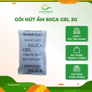 [Silicagel 3Gr] Hạt Hút Ẩm Silica Gel Loại 3Gram - Hạt chống ẩm mốc, khử mùi, bảo quản thực phẩm