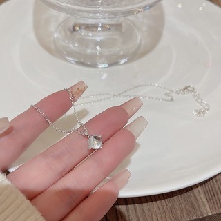 Dây Chuyền Nữ Đá Ziconia Mắt Mèo Sáng Lấp Lánh Vòng Cổ Một Đá - D88