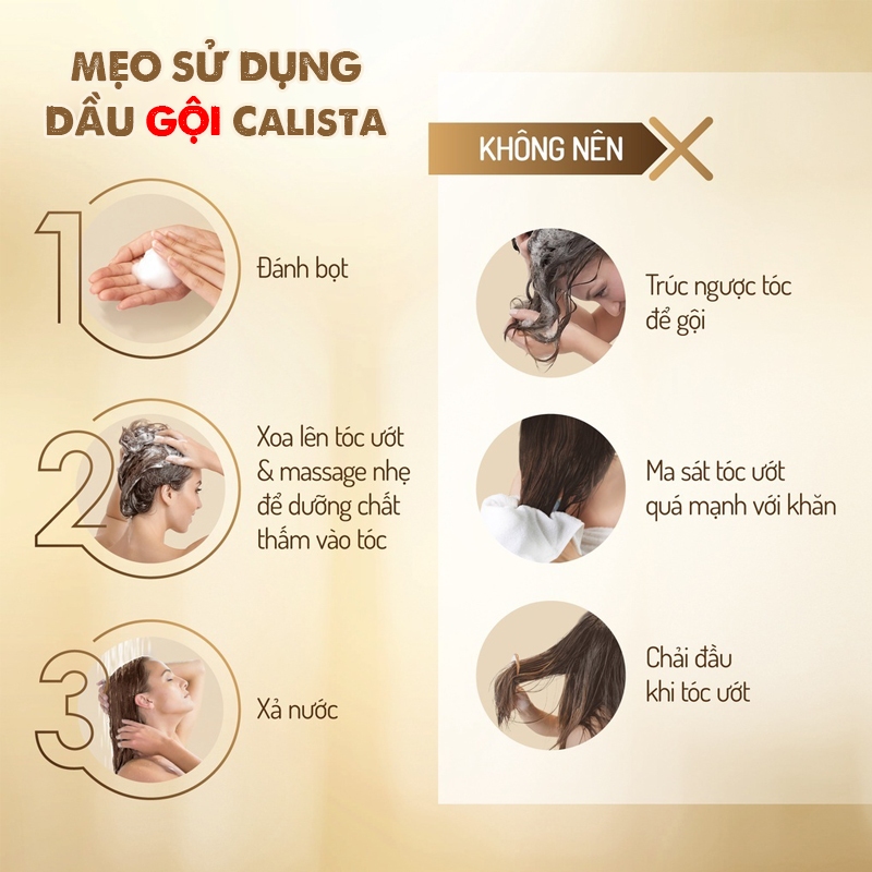 Combo Dầu gội Dầu xả CALISTA KERATIN chính hãng giúp tóc mềm mượt chắc khỏe chống gãy rụng 800ml