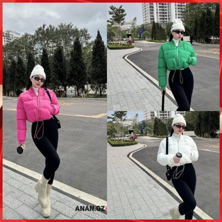 Áo phao rút dây nữ dáng croptop mặc cực tôn dáng - áo phao bomber nữ