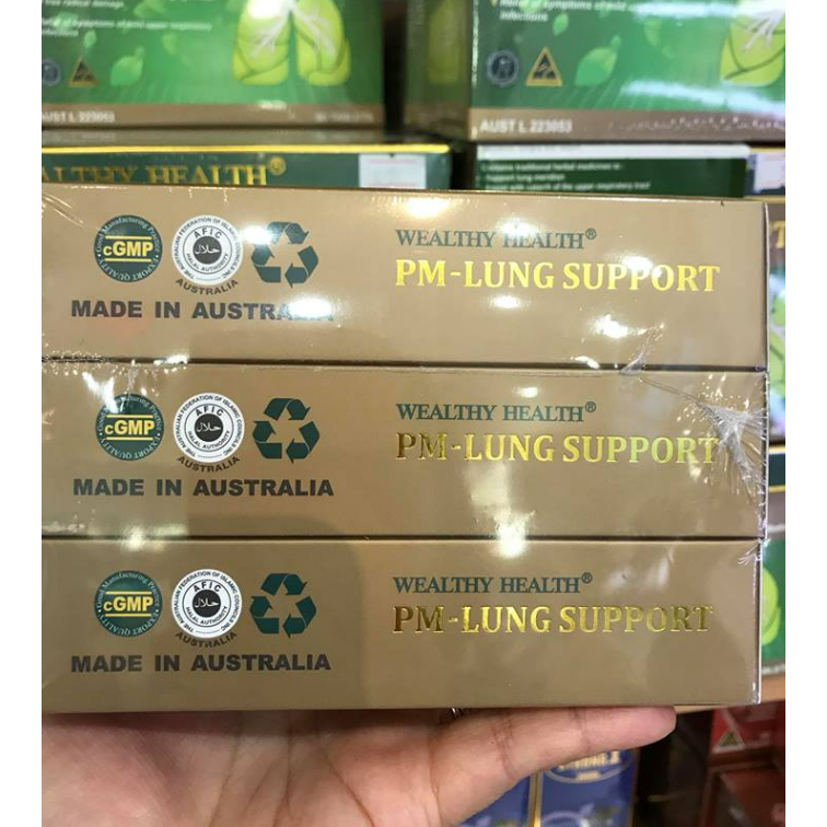 Viên uống bổ phổi giảm ho, tan đờm ÚC Wealthy Health PM Lung Support II 60 viên