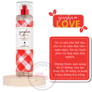 VALENTINE 2022 GINGHAM LOVE - Body Mist Xịt Thơm Toàn Thân Bath & Body Works USA