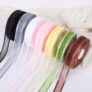 Dây ruy băng vải voan bản 1.3cm có chạy viền lụa 2 bên bản đẹp, dùng làm bó hoa handmade, trang trí quà, decor tiệc