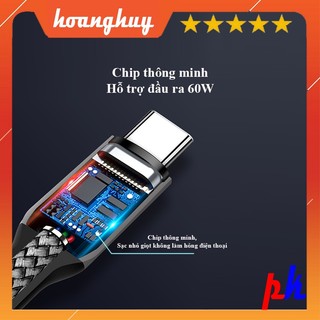 Cáp sạc nhanh Type C PD60W 1.5 mét, 2 mét