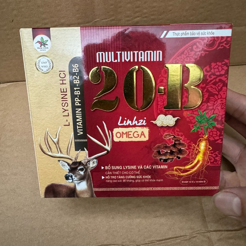 Vitamin 20B WITH GINSENG _ Ginsen 20B Linhzi Omega - Hỗ trợ tăng cường sức đề kháng,bồi bổ sức khỏe