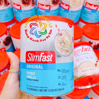 Sữa bột Slim Fast Original chuẩn Mỹ thay bữa ăn cho người muốn giữ eo vị vani 364g 572g