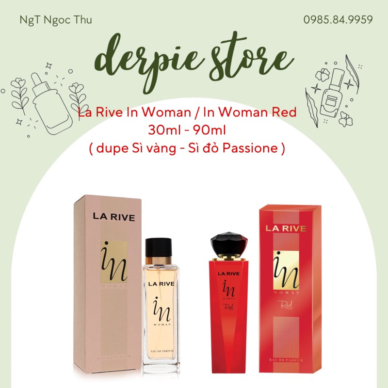 Nước hoa La Rive In Woman / In Woman Red EDP - dupe Sì vàng, Sì đỏ Passione