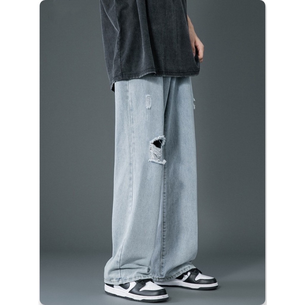 Quần jean unisex xanh nhạt phong cách bụi phố/Quanjeannamrachgoi_P9K7