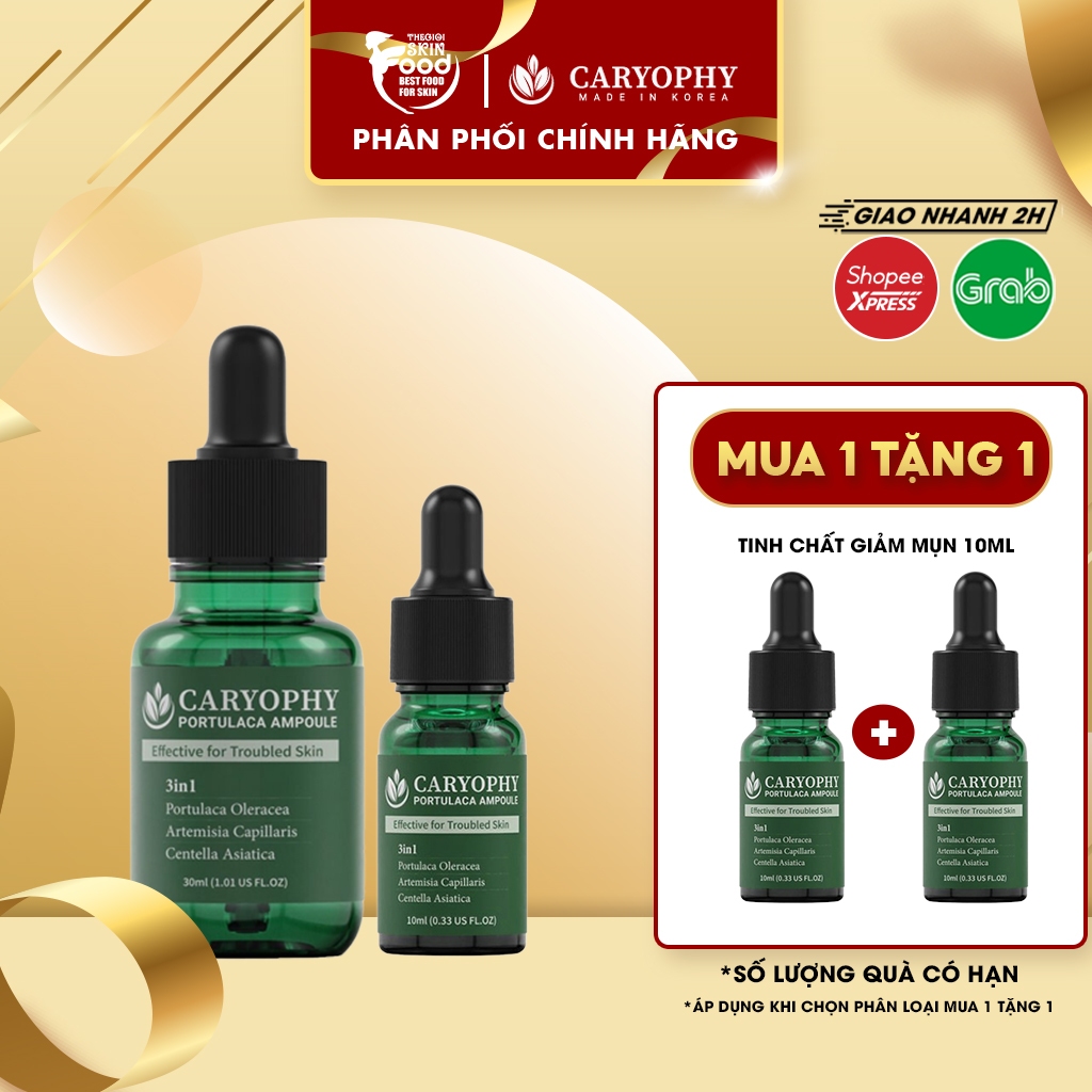 Tinh Chất Giảm Mụn, Làm Dịu, Phục Hồi Da Chiết Xuất Rau Má Ngải Cứu Caryophy Portulaca Ampoule