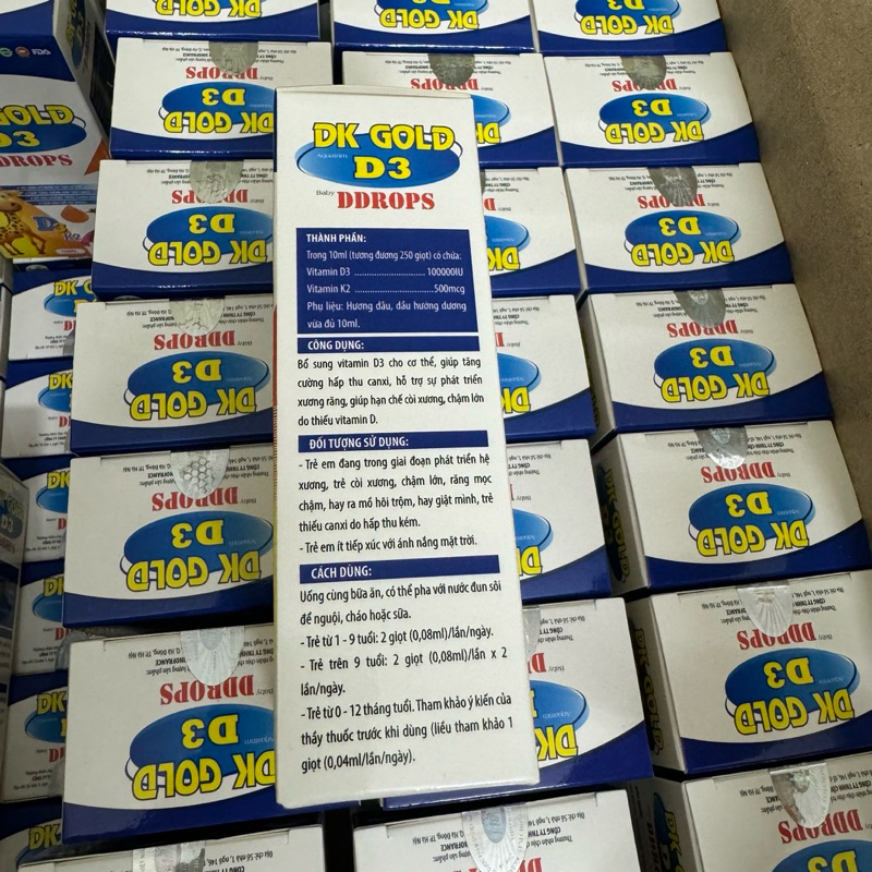 Vitamin D3 K2 MK7 hàm lượng cao D3 100.000iu DK GOLD D3 Canxi D3 nhỏ giọt cho trẻ sơ sinh Aquatrim D3 chai 10m