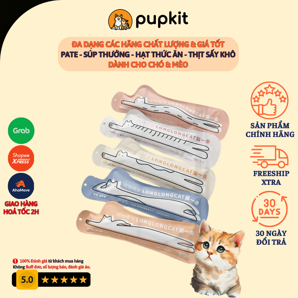 SÚP THƯỞNG MÈO FURRYTAIL GÓI 6 THANH HỖ TRỢ TIÊU HÓA DINH DƯỠNG