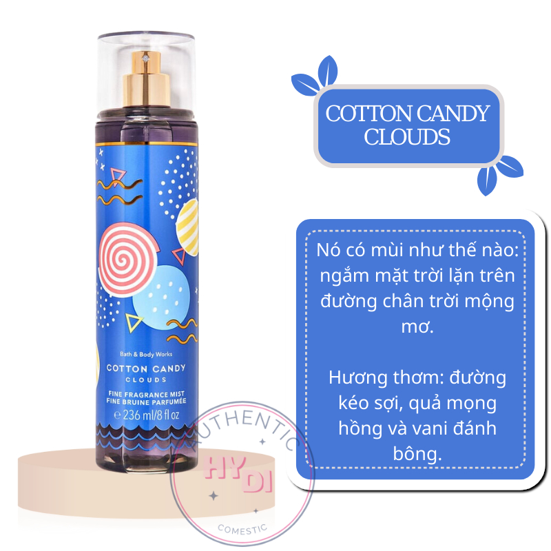 FULL SIZE COTTON CANDY CLOUD - XỊT THƠM DƯỠNG THỂ BATH & BODY WORKS USA