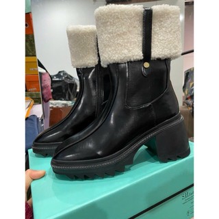 [HÀNG SẴN] Bốt cổ lông da lì cực xinh cao 5cm