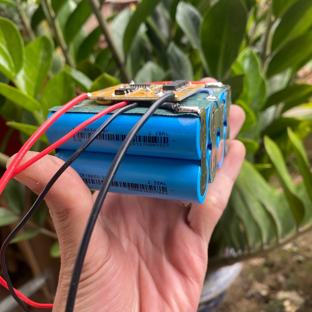 Khối pin 4S 14,4V 16,8V kèm mạch bảo vệ dùng cho loa đài, đèn, quạt...