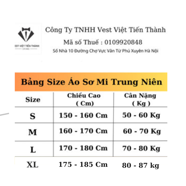 Áo sơ mi nam trung niên công sở dài tay vải cotton mầu trắng