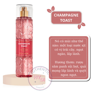 Xịt Thơm Duỡng Thể CHAMPAGNE TOAST Bath & Body Works USA