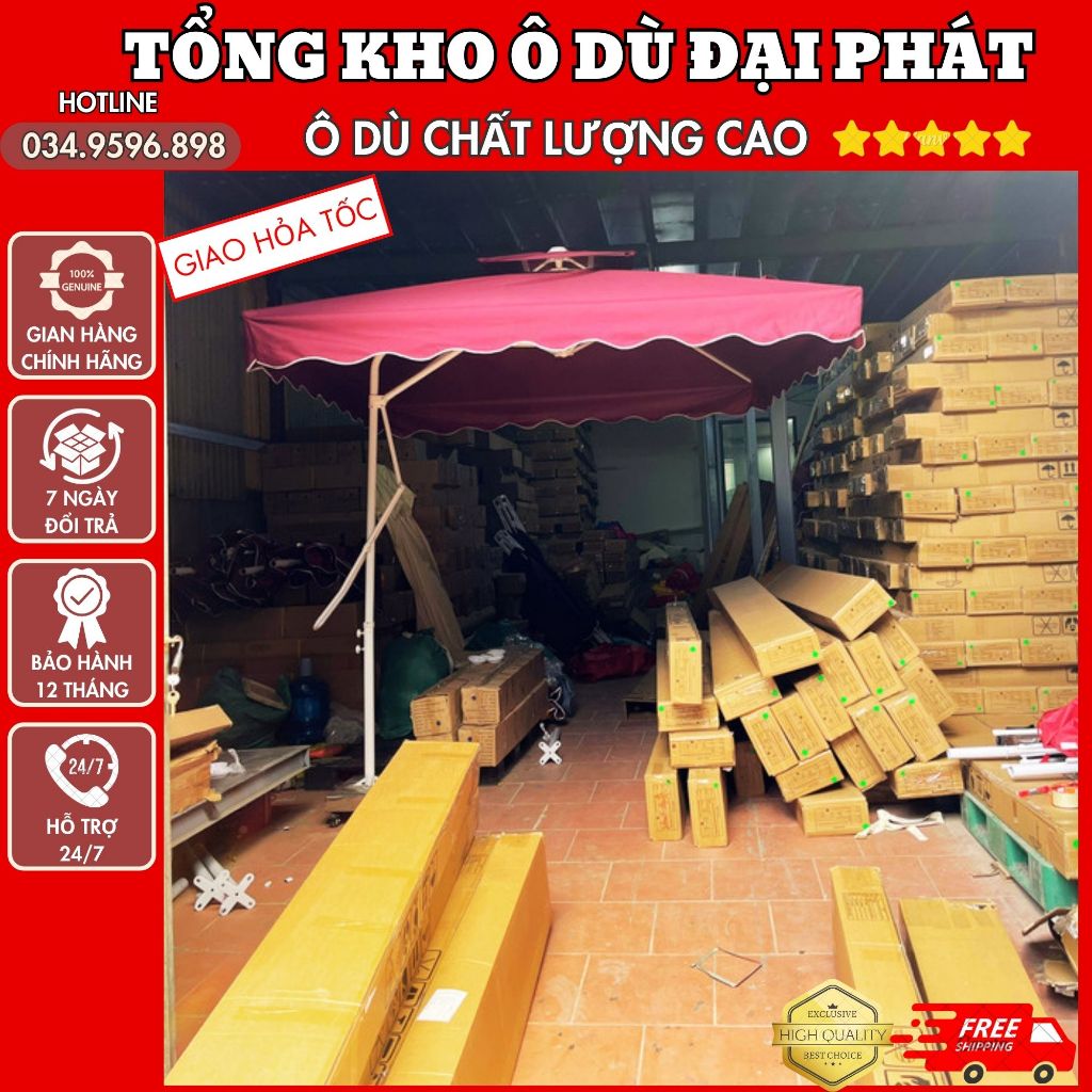 Dù Che Mưa Nắng Lệch Tâm - Ô Dù Lệch Tâm 2m5 x 2m5 ĐẠI PHÁT