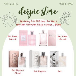 [ 50ML - BILL ] Nước hoa nữ BBR Brit EDT Line : For Her - Rhythm - Rhythm Floral - Sheer ...