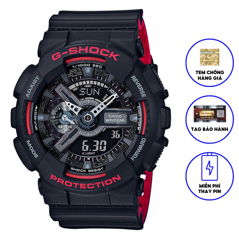 Đồng Hồ Casio Nam Dây Nhựa GSHOCK GA-110HR-1ADR Chính Hãng