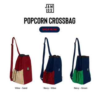 Jamlos Popcorn Crossbag - Túi đeo chéo canvas miệng rút giáng sinh
