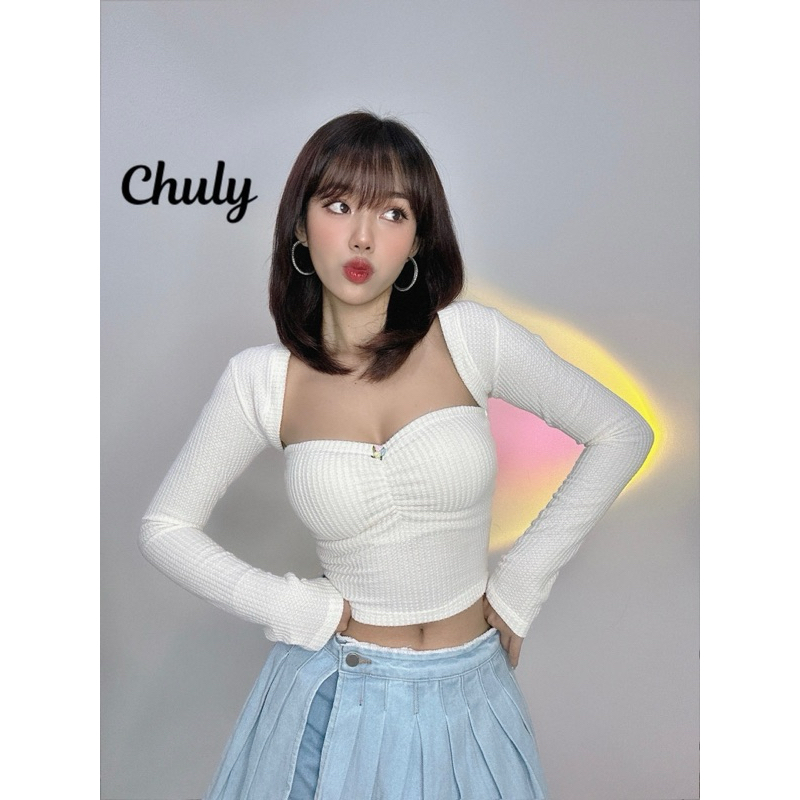 Set Áo Cúp Ngực Đính Hoa Kèm Áo Khoác Ngắn Ôm Sexy - Chuly