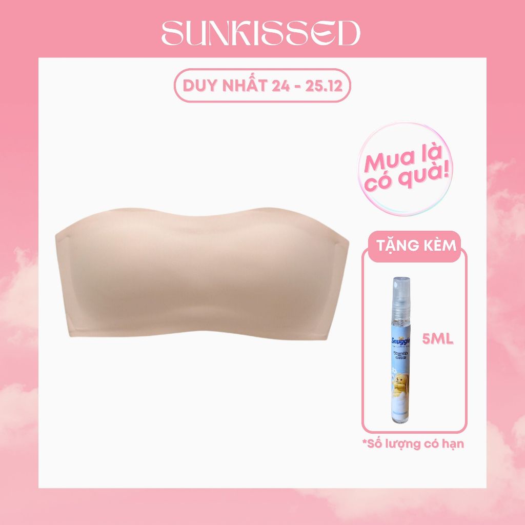 Áo ngực quây Sunkissed chất liệu su thoáng mát, chống tụt, thiết kế không lộ viền, có kèm dây quai