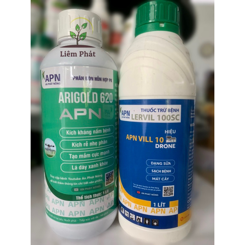 bộ đôi arigold 1 lit + vil 10 1lit cua an phát nông giúp ngừa bệnh khô đọt trên sầu riêng