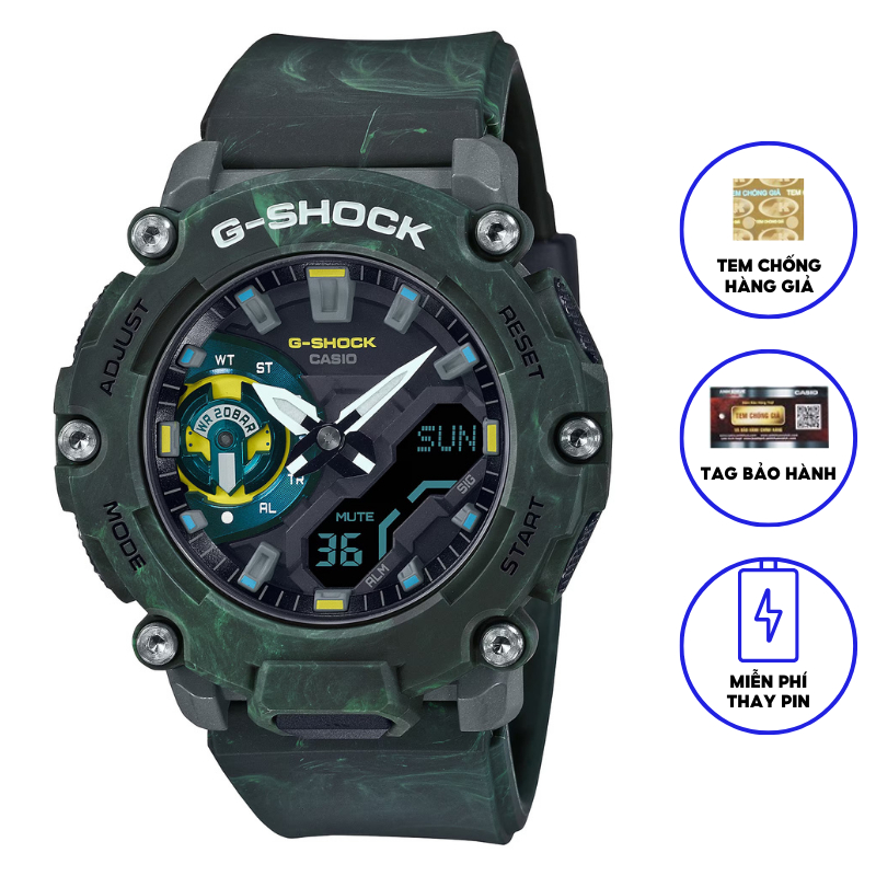 Đồng Hồ Casio Nam Dây Nhựa GSHOCK GA-2200MFR-3A Chính Hãng