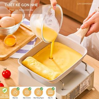 Chảo chống dính đáy từ chiên trứng cuộn dùng mọi loại bếp