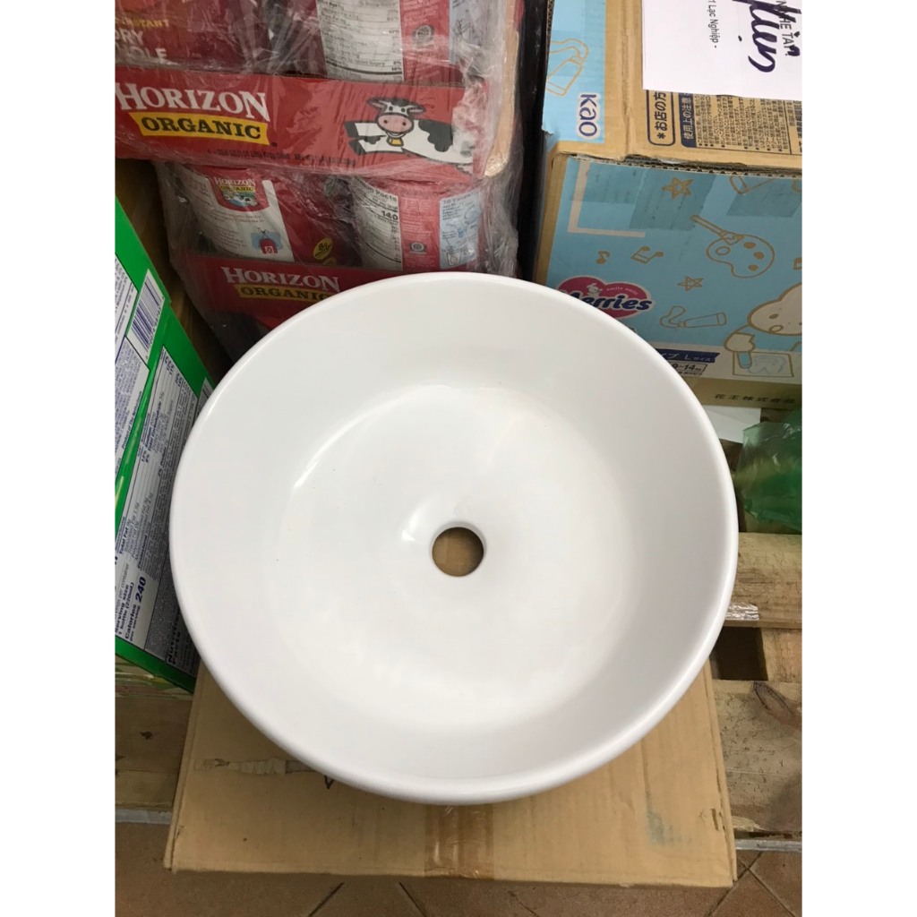 Chậu lavabo đặt bàn  Minh Long  kích thước: 385*385*135(cm)