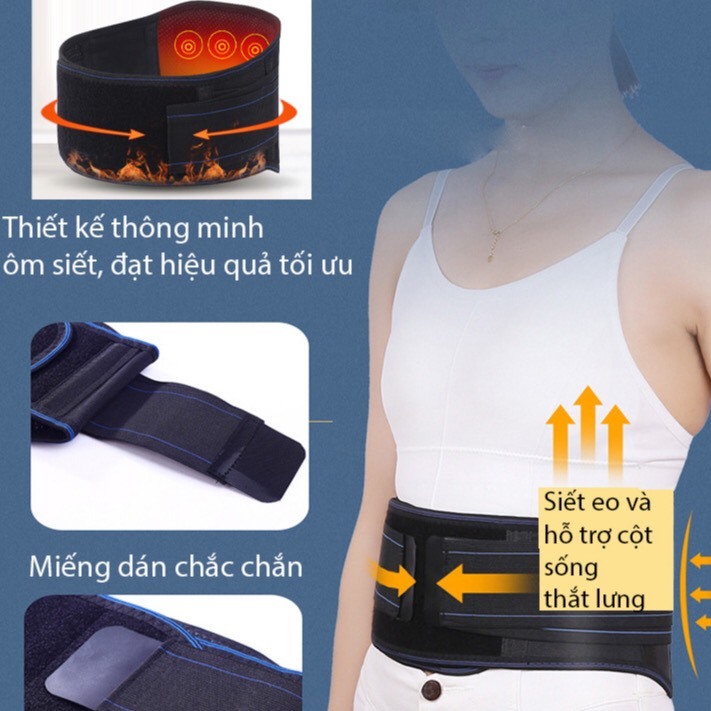 Đai lưng tự làm nóng giảm đau lưng hỗ trợ thoát vị đĩa đệm, thoái hóa cột sống chính hãng Yijia Kang