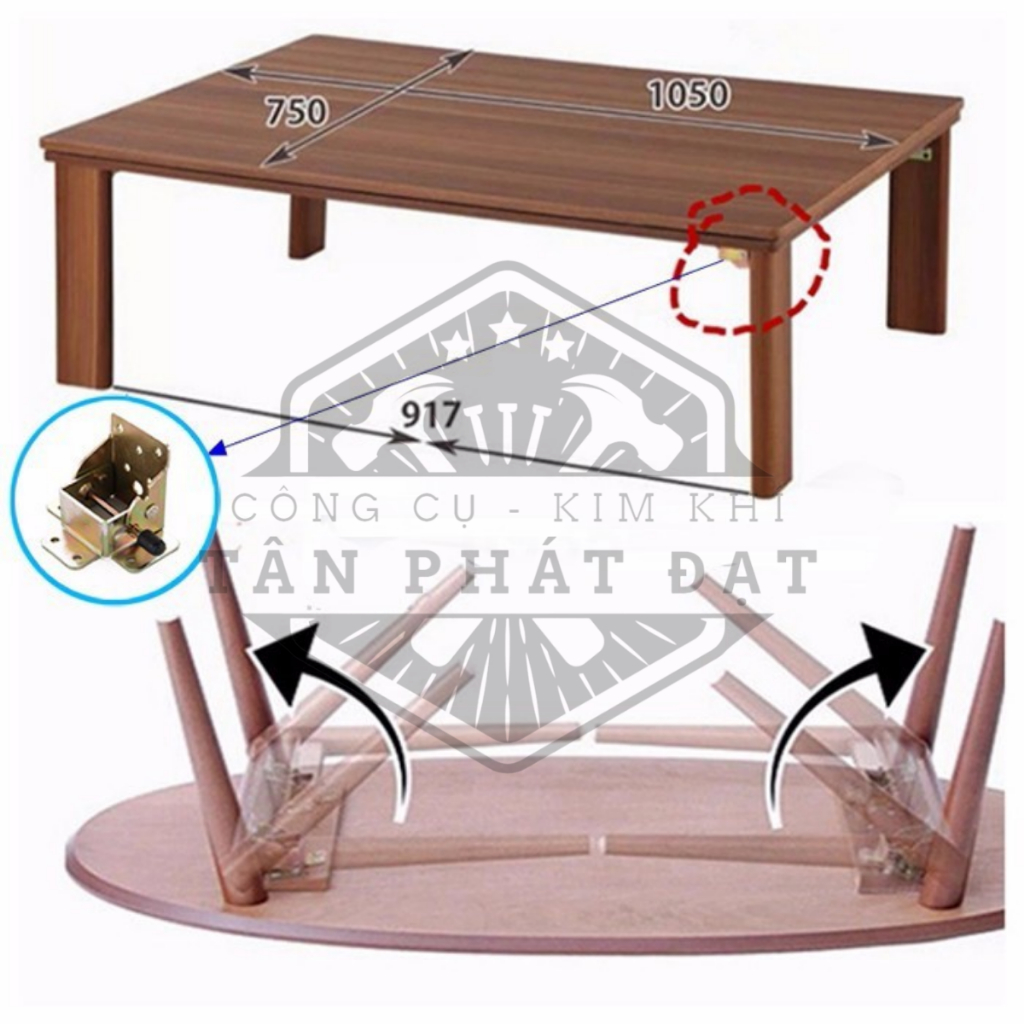Bản lề chân bàn gấp gọn thông minh, Pat chân bàn xếp gọn tiện dụng, chất thép dày 2.5mm chắc chắn | BigBuy360 - bigbuy360.vn