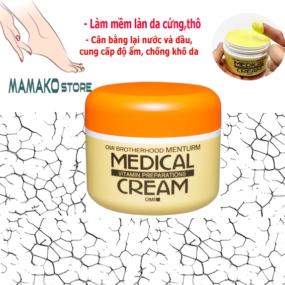 Kem dưỡng da chăm sóc da giảm Khô Nẻ, Nứt Gót Omi Menturm 145g/ hàng nhật nội địa