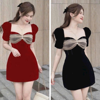 Váy Đầm dự tiệc nữ, kiểu váy ngắn, tay phồng sang chảnh