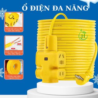 Ổ cắm điện dài 30m đúc chống vỡ cháy nổ kèm phích cắm và dây cao cấp.