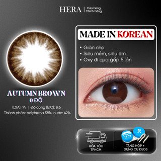 Kính Áp Tròng Hera Nâu Mùa Thu Không Độ AUTUMN BROWN Nhập Khẩu Hàn Quốc Lens Không Cận 6 Tháng