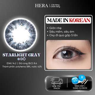 Kính Áp Tròng Hera Xám Ánh Sao Không Độ STARLIGHT GRAY Nhập Khẩu Hàn Quốc Lens Không Cận 6 Tháng
