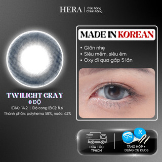 Kính Áp Tròng Hera Xám Hoàng Hôn 0 Độ TWILIGHT GRAY Nhập Khẩu Hàn Quốc Lens Không Cận 6 Tháng