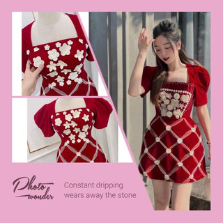 (SHOP BIGSIZE NỮ 50KG ĐẾN 90KG) đầm nhung caro nổi tay phồng