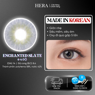 Kính Áp Tròng Hera Xám Đam Mê  0 - 6 Độ ENCHANTED SLATE Nhập Khẩu Hàn Quốc Lens Cận 6 Tháng