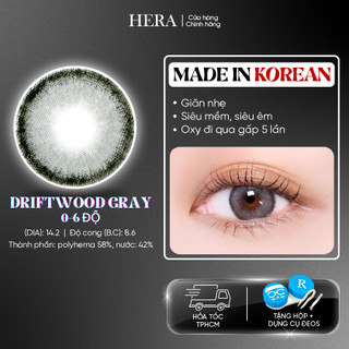 Kính Áp Tròng Hera Xám Gỗ Vintage 0 - 6 Độ DRIFTWOOD GRAY Nhập Khẩu Hàn Quốc Lens Cận 6 Tháng