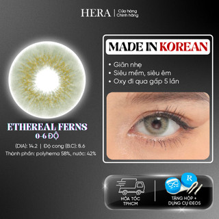 Kính Áp Tròng Hera Xanh Riêu Nổi Bật 0 - 6 Độ ETHEREAL FERNS Nhập Khẩu Hàn Quốc Lens Cận 6 Tháng