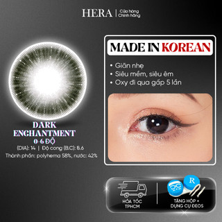 Kính Áp Tròng Hera Đen Cuốn Hút 0 - 6 Độ DARK ENCHANTMENT Nhập Khẩu Hàn Quốc Lens Cận 6 Tháng